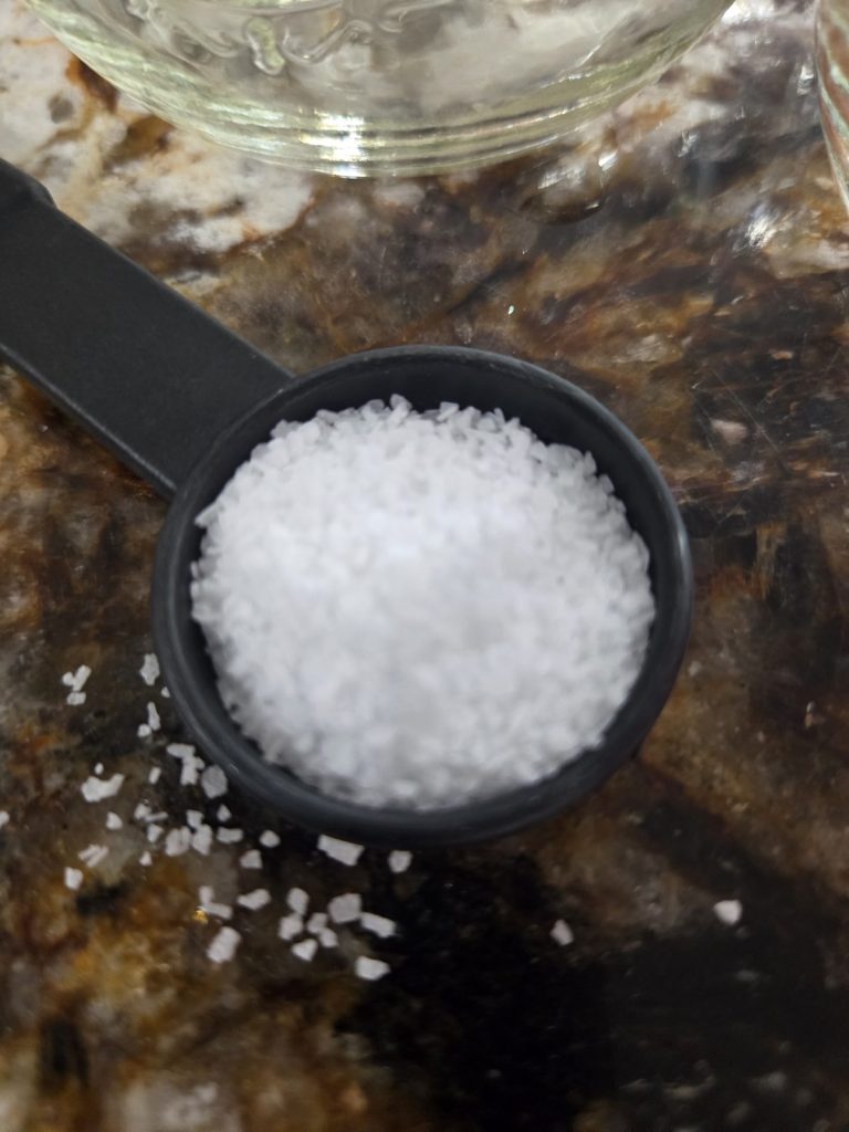 Measuring coarse salt for canning